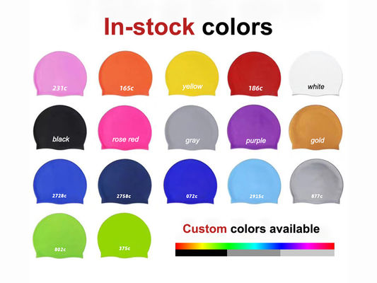 Customizable Logo Colors Silicone Swim Cap 17 In-Stock Colors Flexible Customization Fast Production supplier